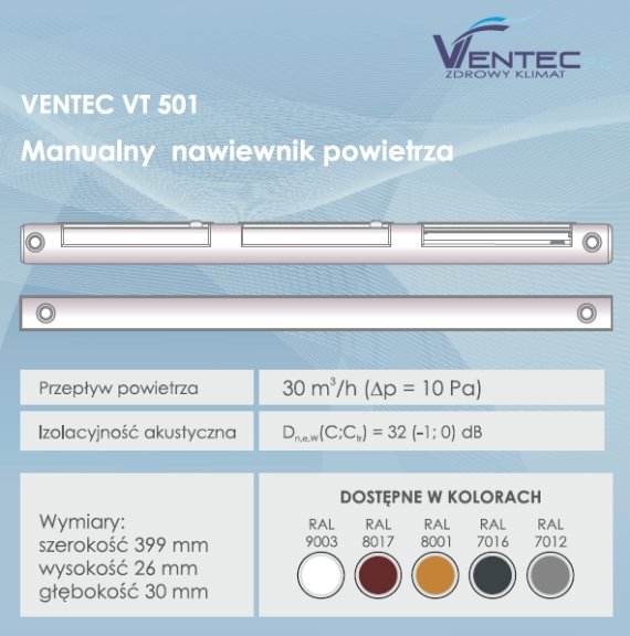 Manualny nawiewnik ciśnieniowy Ventec VT 501