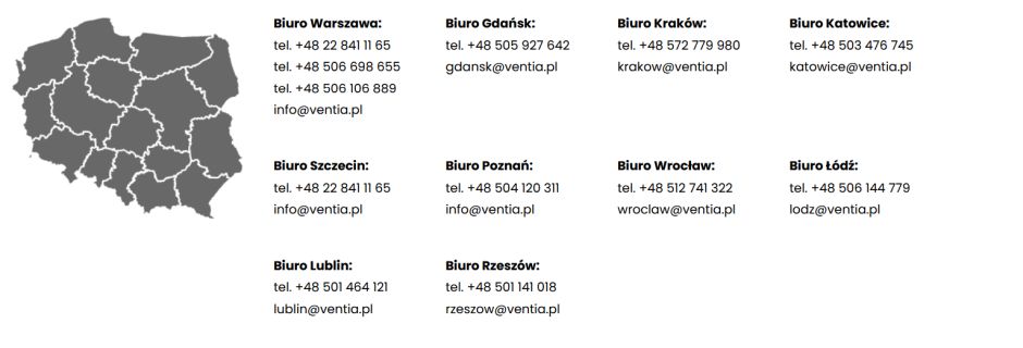 Kierownicy Regionalni Ventia w całe Polsce oraz Partnerzy handlowi Ventia